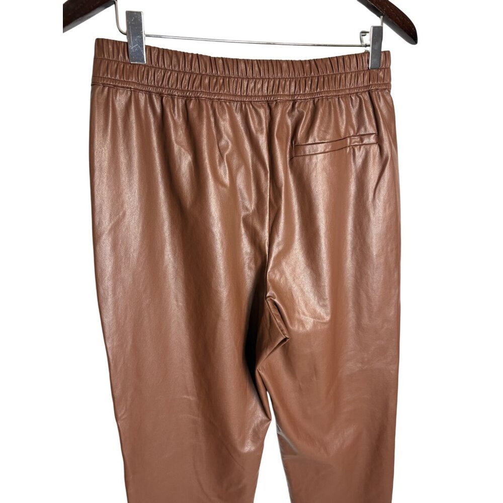 The Reset R Label High-Rise Vegan Leather Pant in Chestnut-sz Medium - Picture 10 of 11